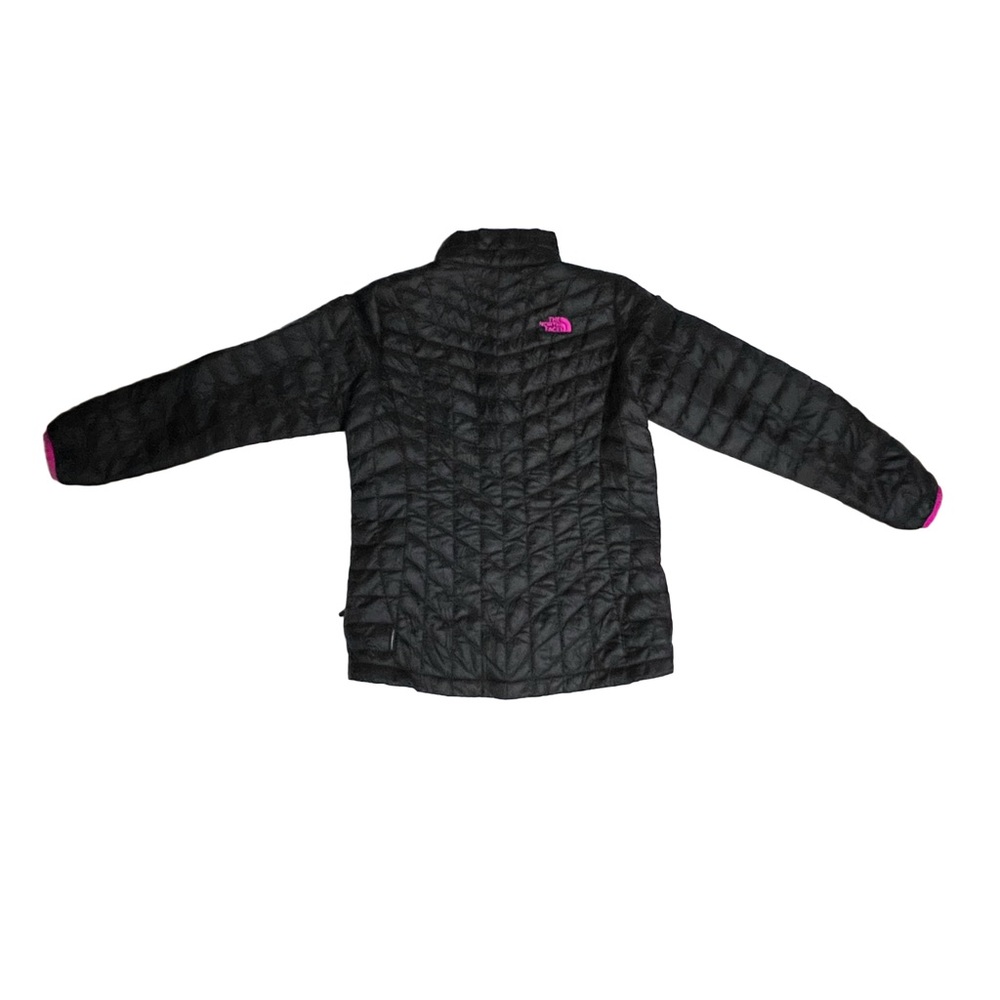 North Face girls youth Large 14/16 Quilted Puffer black pink coat, lightweight
